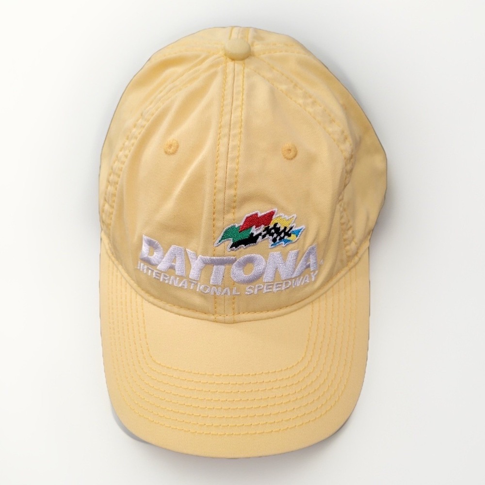 Daytona International Speedway NASCAR Racing Hat Yellow Adjustable Cap OS